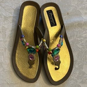 Bejeweled Flip-flops Sz 8